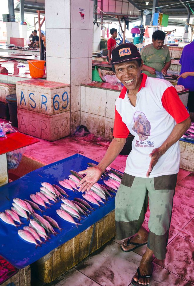 Selling fish in Jengki market, Manado, Sulawesi