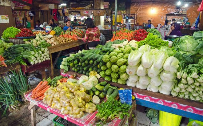 Vegetable market in Manado, Sulawesi